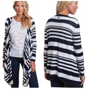 Barbour Navy and White Striped Cardigan